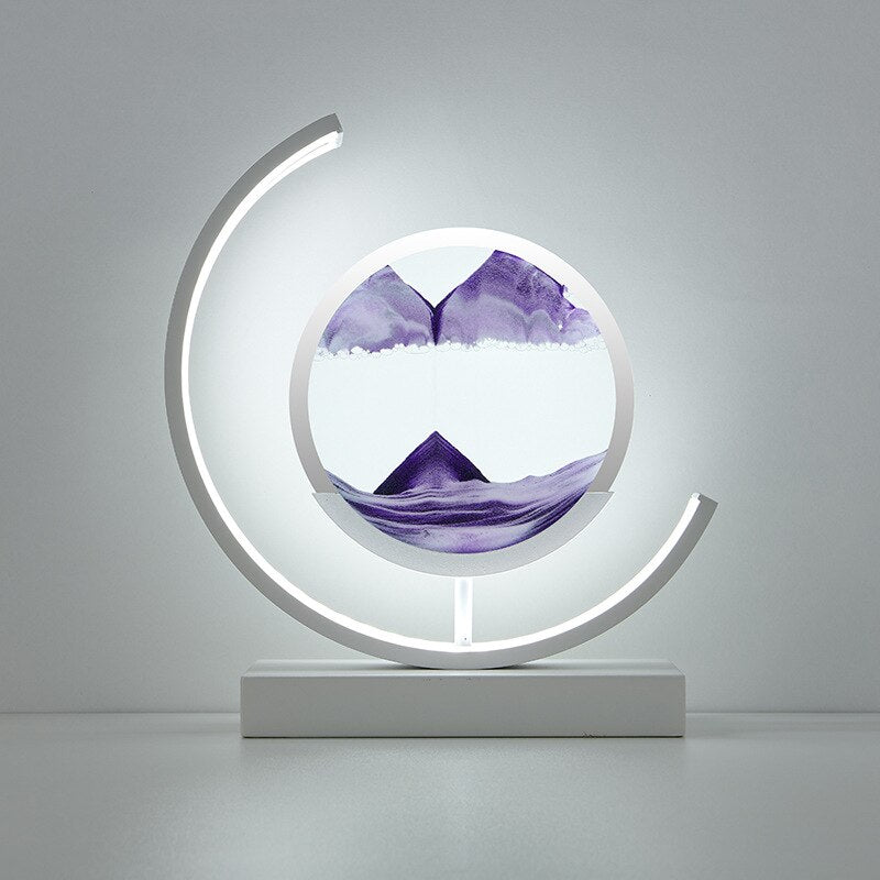 360 Grad drehbare Treibsand-Kunst-Tischlampe