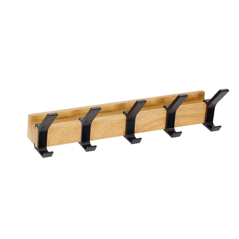 Wandgarderobe mit beweglichen Haken – Skandinavisches Design aus Holz und Metall