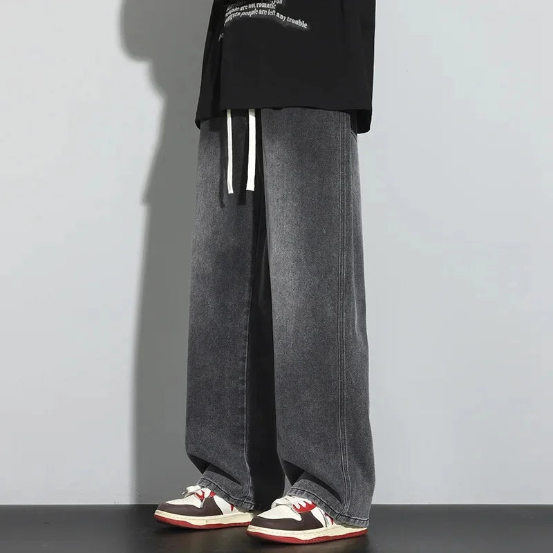 Herren Baggy-Jeans mit verstellbarem Kordelzug für die Freizeit