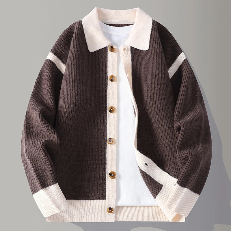 Geknöpfte Herren-Varsity-Jacke