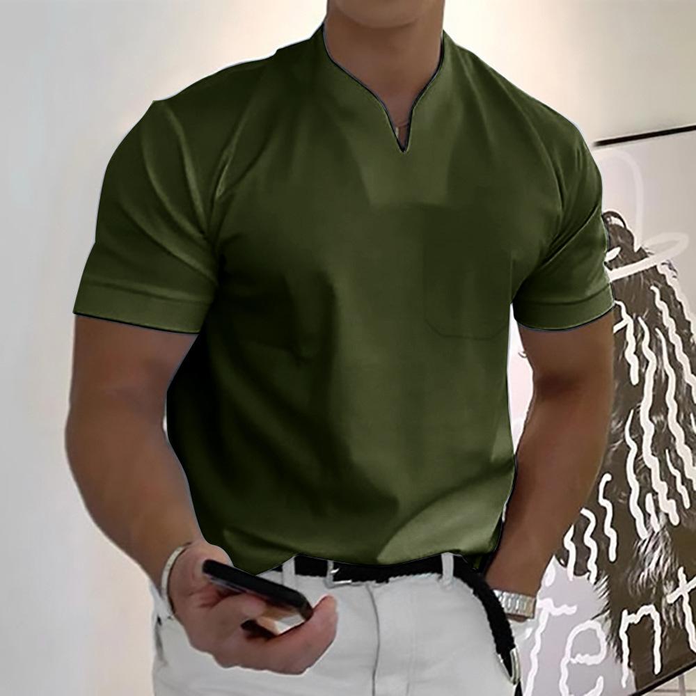 Herren-T-Shirt mit Stehkragen