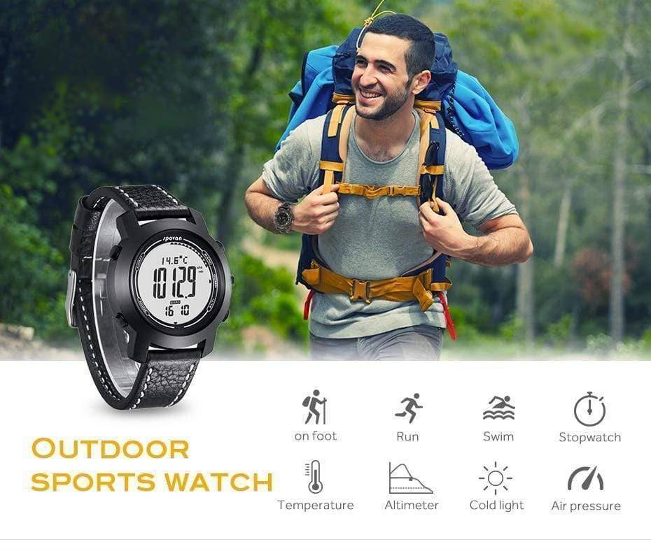 Digitale Outdoor-Sportuhr mit Kompass