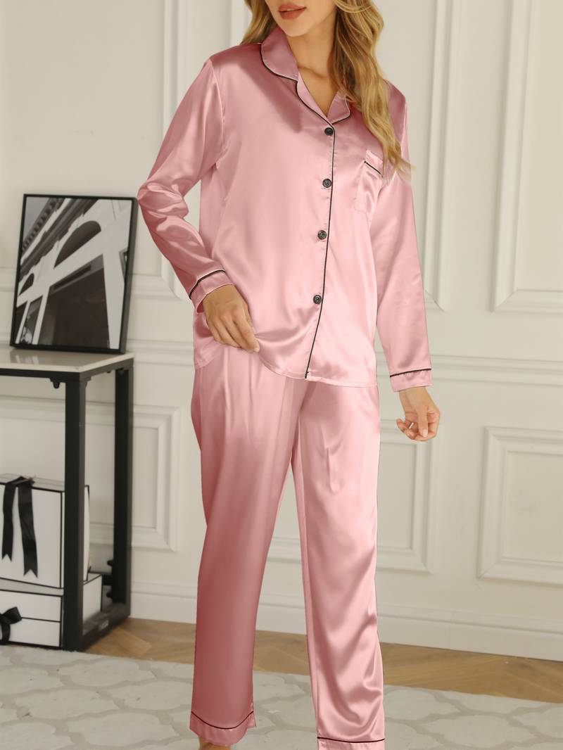 Luxus Satin-Damenpyjama-Set - Eleganz und Komfort