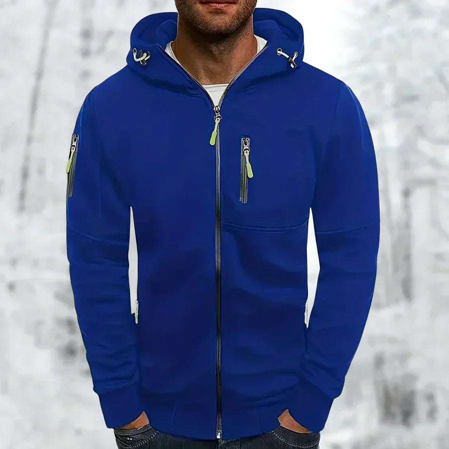 Zip-Hoodie mit strukturierten Details und Reissverschlusstaschen