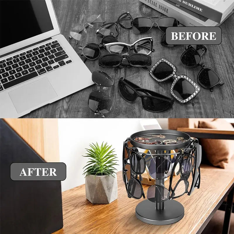 360° drehbarer Brillenständer – Eleganter Organizer für Brillen und Accessoires