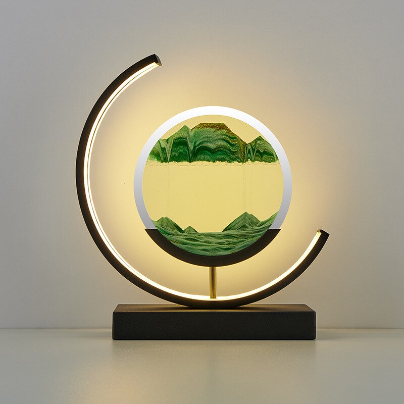 360 Grad drehbare Treibsand-Kunst-Tischlampe
