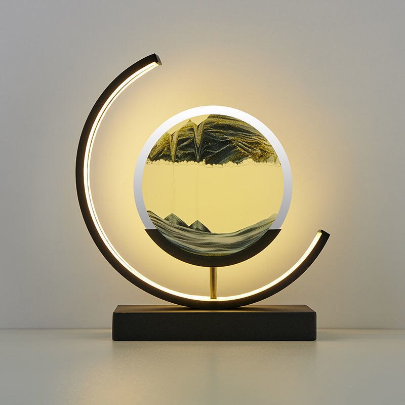 360 Grad drehbare Treibsand-Kunst-Tischlampe