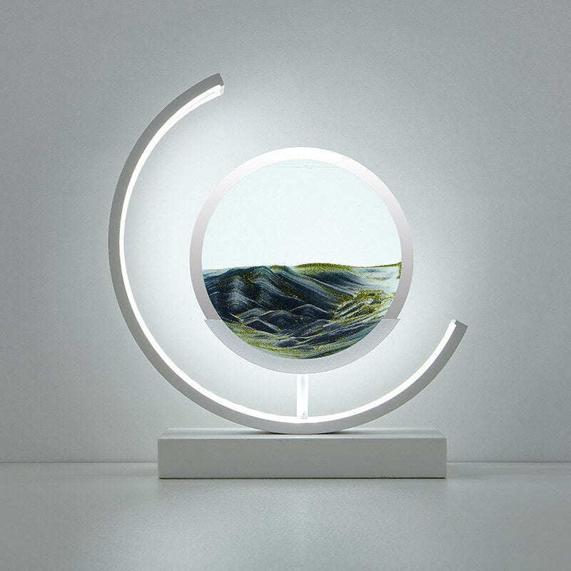 360 Grad drehbare Treibsand-Kunst-Tischlampe