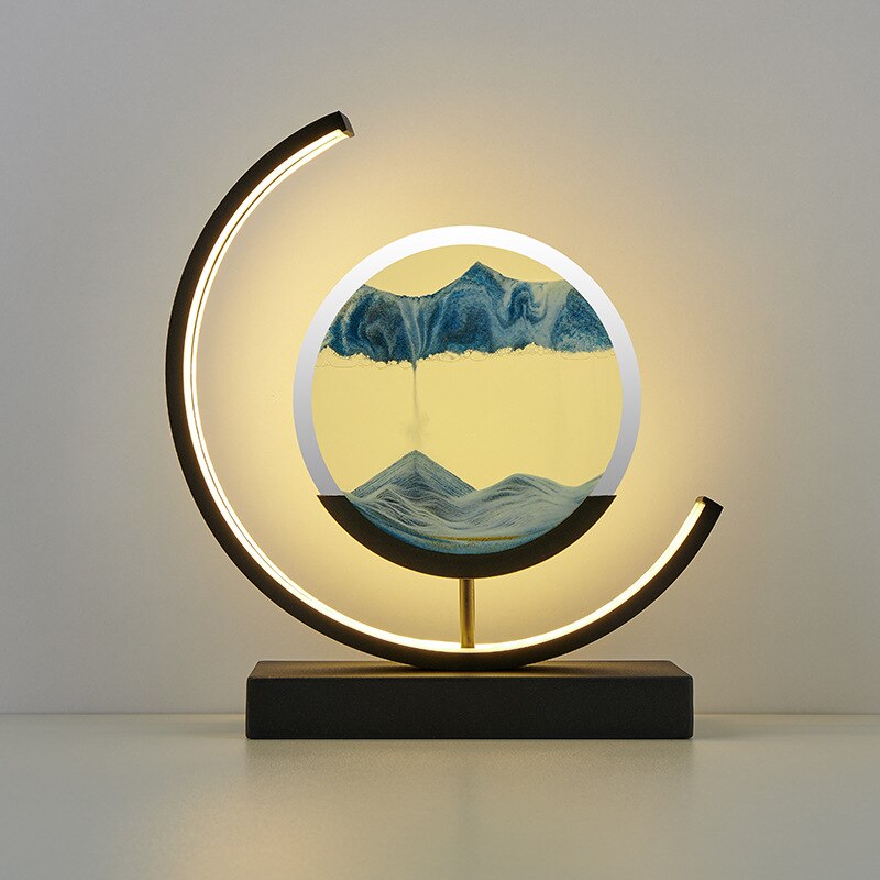 360 Grad drehbare Treibsand-Kunst-Tischlampe