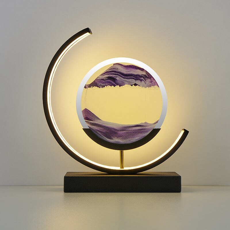 360 Grad drehbare Treibsand-Kunst-Tischlampe