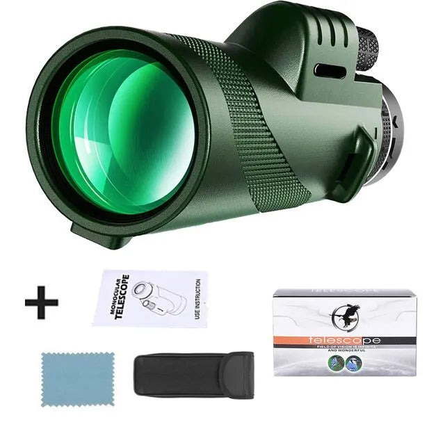 80X100 HD Monokulares Zoom-Fernrohr: Leistungsstark und tragbar für Jagd, Camping und Outdoor-Reisen