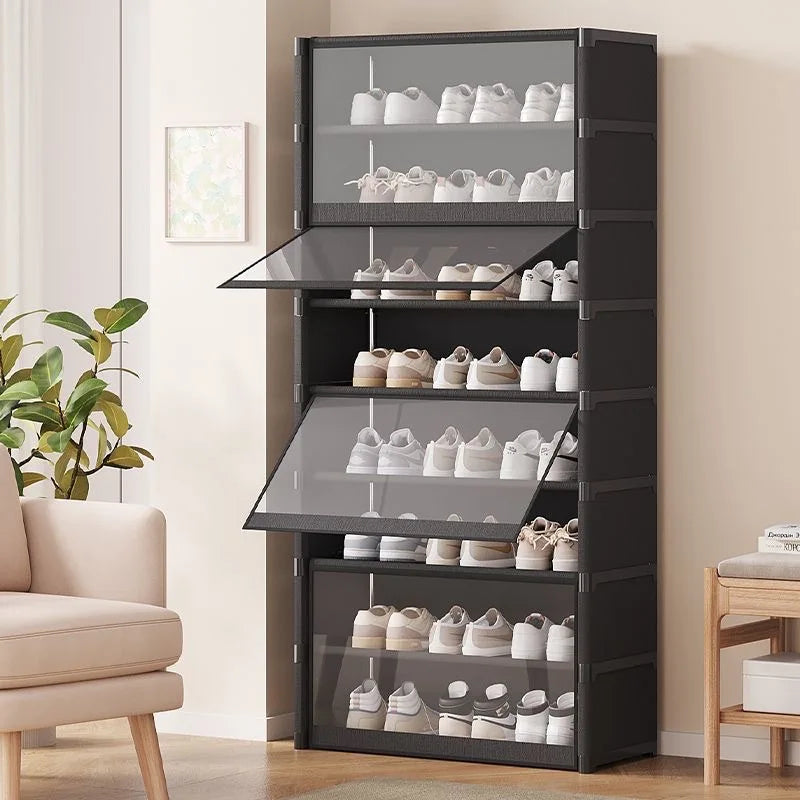 Transparenter, mehrstöckiger Schuhschrank