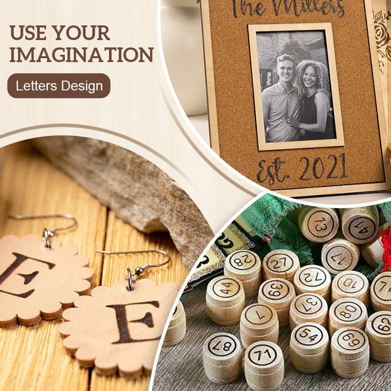 DIY-Set zum Brennen und Schnitzen von Buchstaben und Zahlen