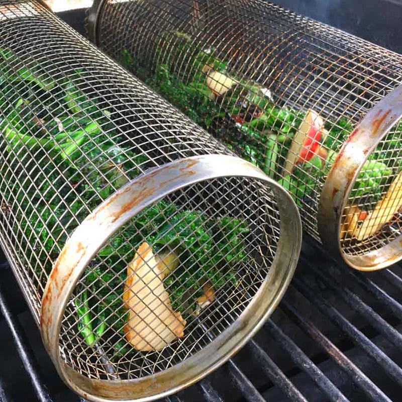 BBQ Grillkorb | 360° drehbar | Gleichmässige Hitzeverteilung | Edelstahlausführung
