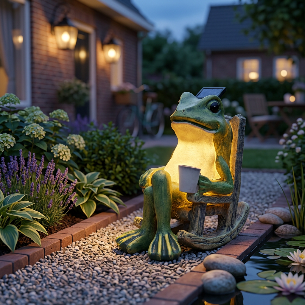 Froschförmige Solar-Garten-LED-Leuchte für Outdoor-Gartenteich-Dekoration