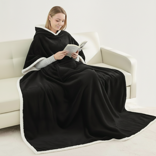 Gefütterte, tragbare Sherpa-Kuscheldecke
