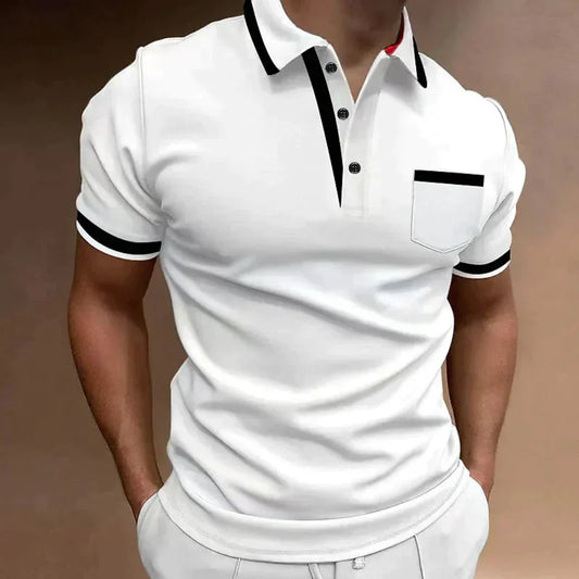 Bequemes klassisches Poloshirt mit Brusttasche