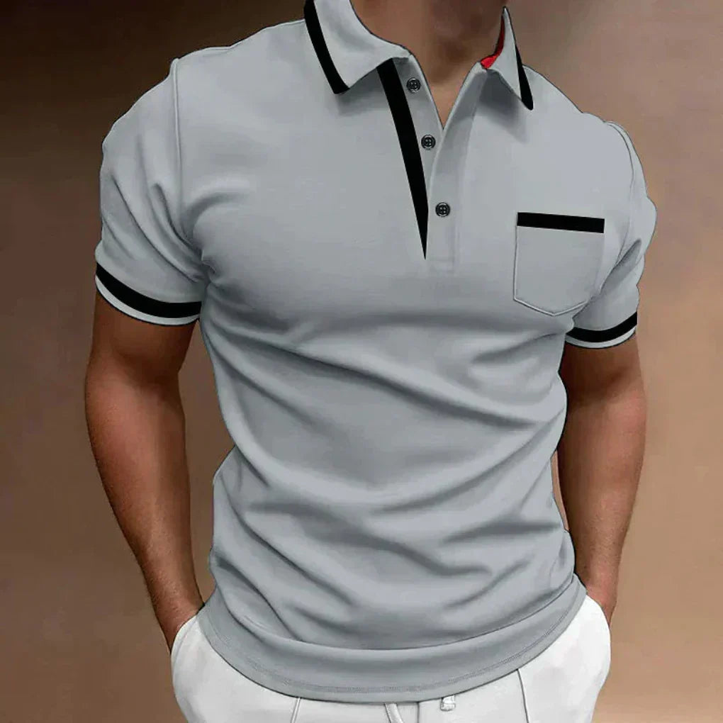 Bequemes klassisches Poloshirt mit Brusttasche
