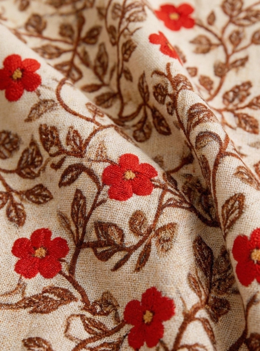 Blumiges Damen-Midikleid mit V-Ausschnitt und kurzen Ärmeln