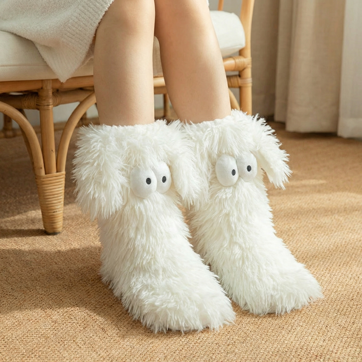 Flauschige Monster-Haussocken