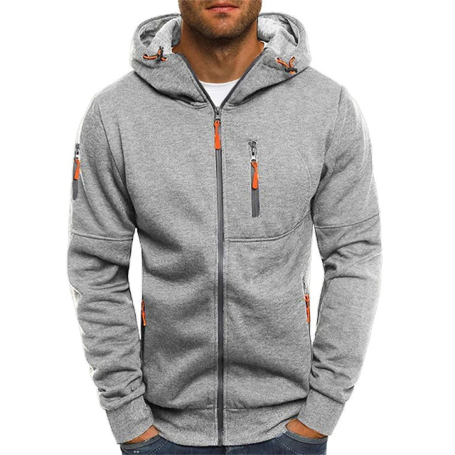 Herren-Kapuzenpullover aus Baumwolle mit Reissverschluss