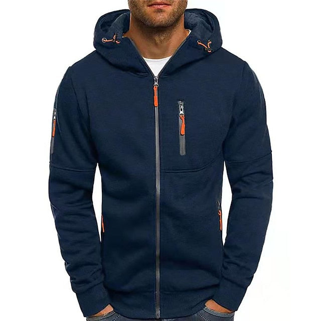 Herren-Kapuzenpullover aus Baumwolle mit Reissverschluss