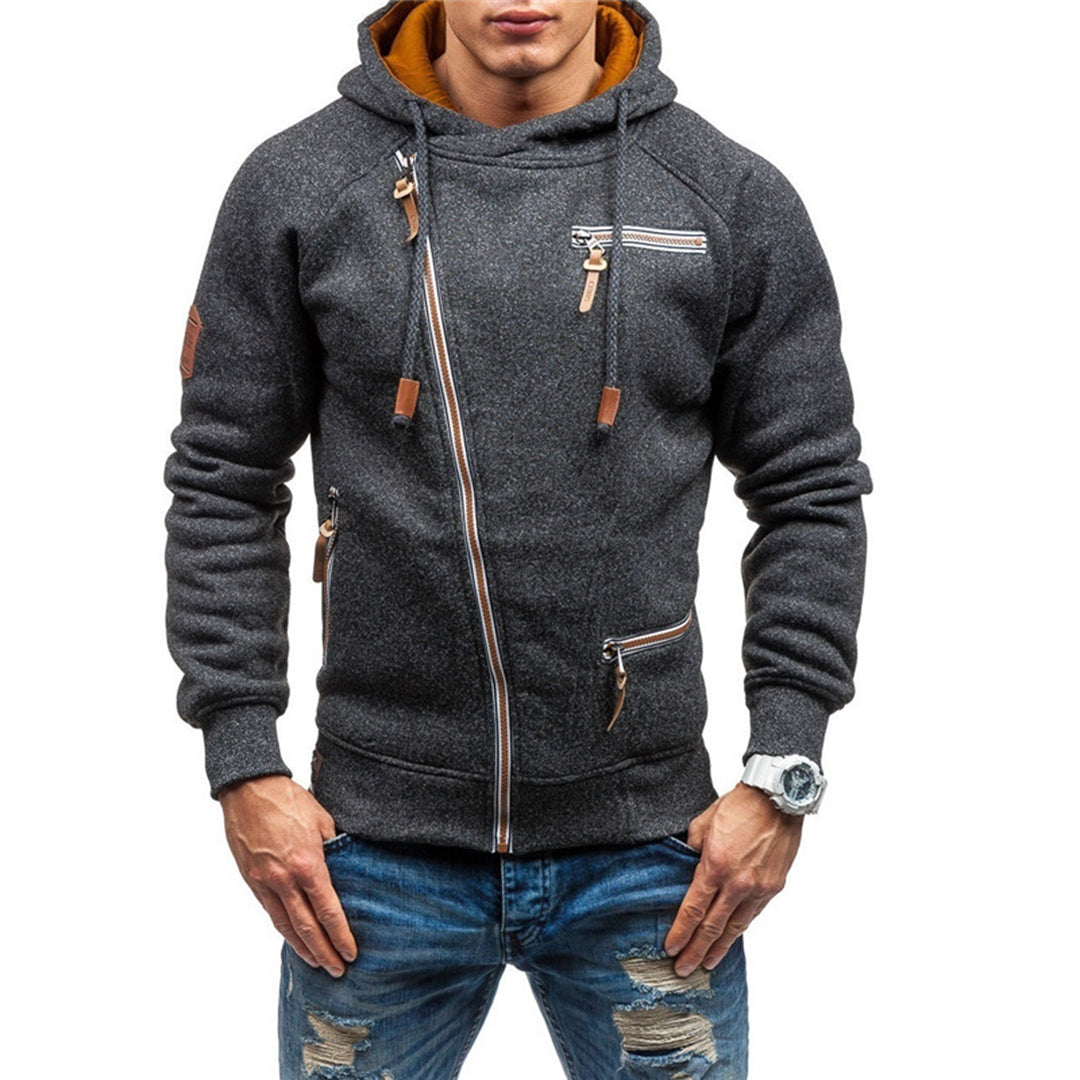 Fleece-Kapuzenjacke mit Reissverschluss für Herren