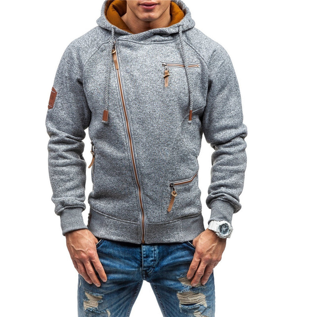 Fleece-Kapuzenjacke mit Reissverschluss für Herren