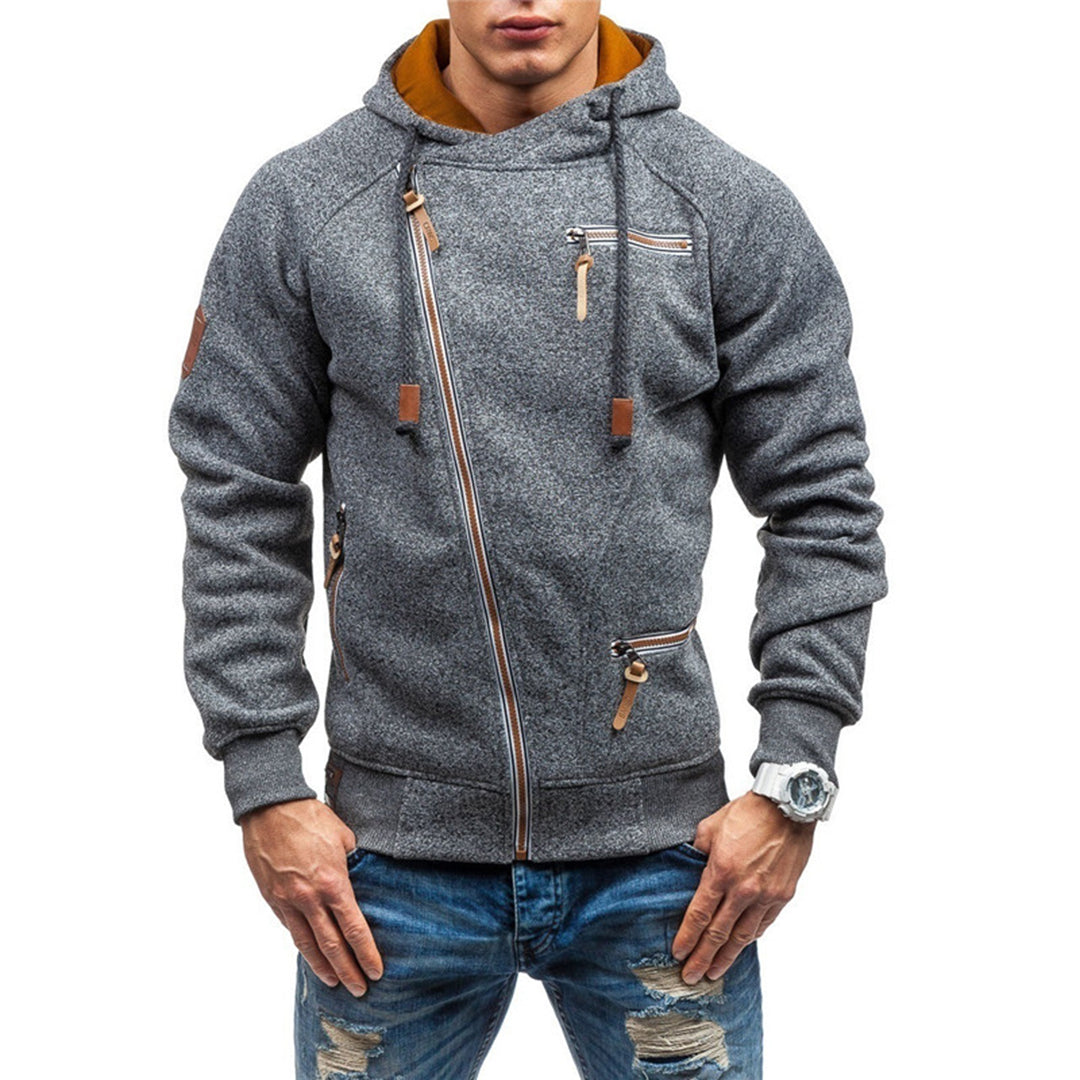Fleece-Kapuzenjacke mit Reissverschluss für Herren