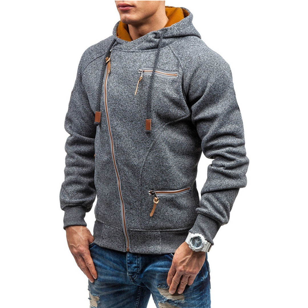 Fleece-Kapuzenjacke mit Reissverschluss für Herren