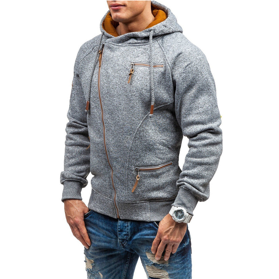 Fleece-Kapuzenjacke mit Reissverschluss für Herren