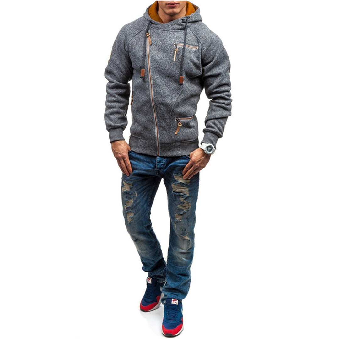 Fleece-Kapuzenjacke mit Reissverschluss für Herren