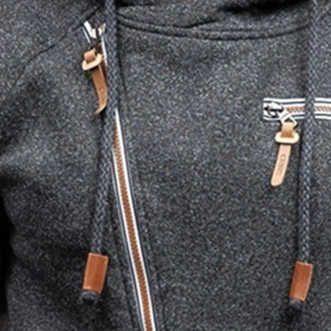 Fleece-Kapuzenjacke mit Reissverschluss für Herren