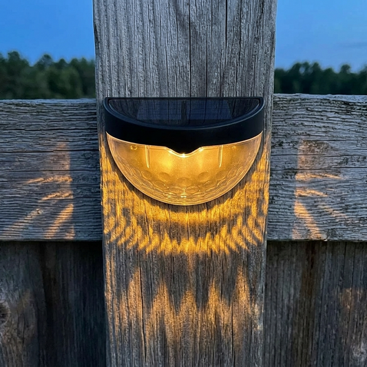 Dekorative Solar-Zaunleuchten mit warmem Licht und Muschelmuster-Lichteffekt (6er-Set)