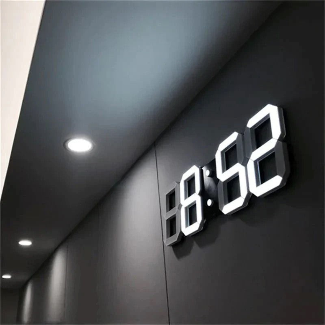 Designer-LED-3D-Wanduhr mit Digitalanzeige und intuitiver Bedienung