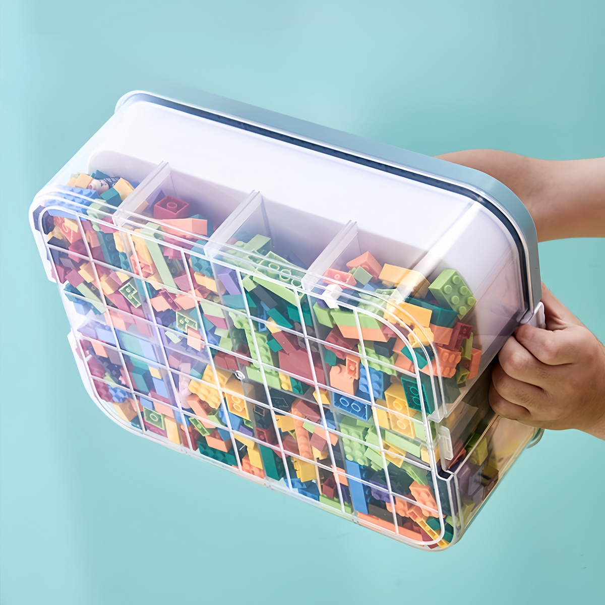 Stapelbare Aufbewahrungsbox mit Deckel – Mehrstöckige Aufbewahrung für Spielzeug, Snacks und Alltagsgegenstände