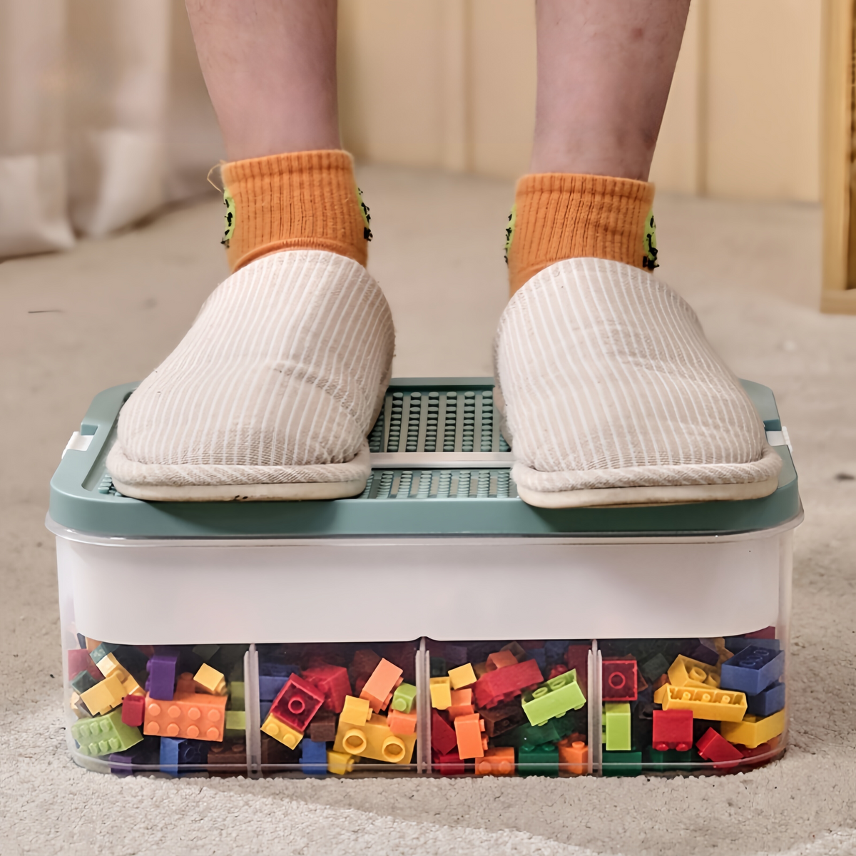 Stapelbare Aufbewahrungsbox mit Deckel – Mehrstöckige Aufbewahrung für Spielzeug, Snacks und Alltagsgegenstände