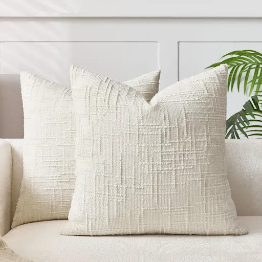 Einfarbiges Chenille-Zierkissen mit Bambusstruktur für Sofa und Schlafzimmer