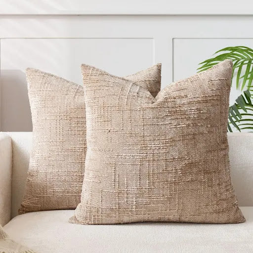 Einfarbiges Chenille-Zierkissen mit Bambusstruktur für Sofa und Schlafzimmer