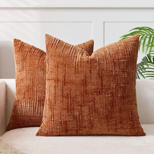 Einfarbiges Chenille-Zierkissen mit Bambusstruktur für Sofa und Schlafzimmer