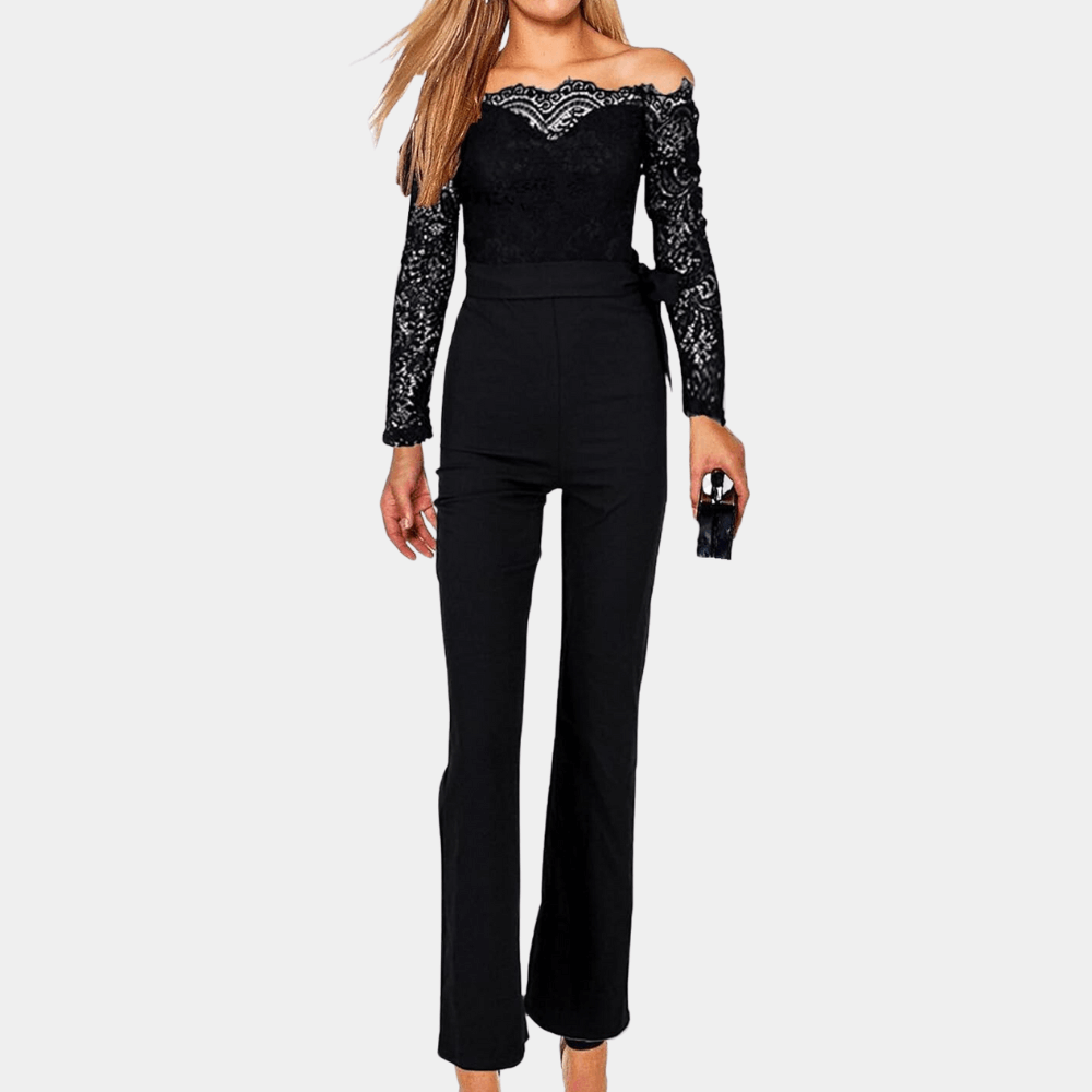 Schulterfreier Spitzen-Jumpsuit für Damen