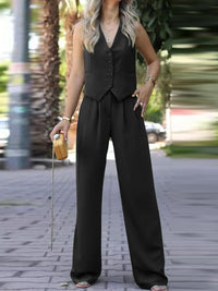 Elegantes Damenset mit ärmelloser Bluse
