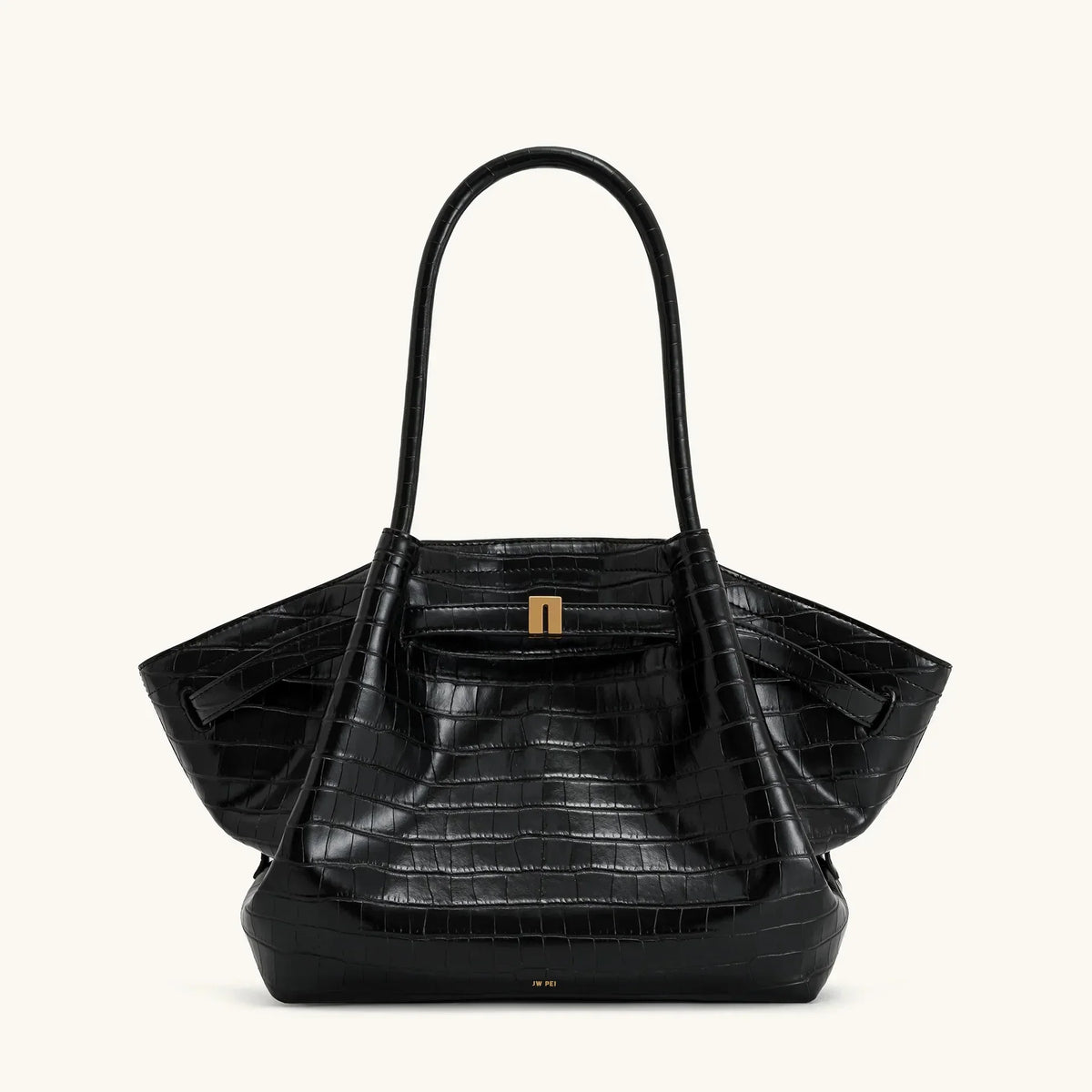 Elegante Luxus-Schultertasche für Damen mit grossem Fassungsvermögen aus Kunst-Wildleder, Schwarz