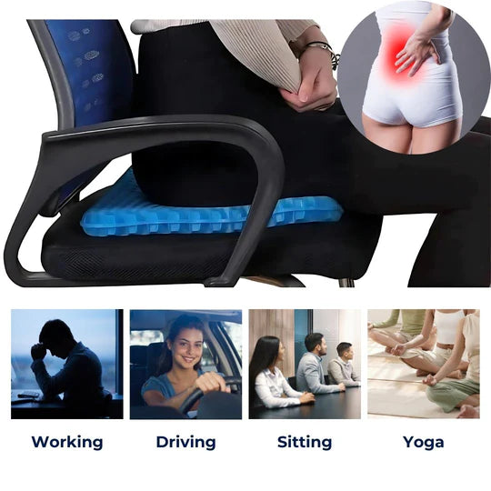 Ergonomisches Gel-Sitzkissen zur Linderung von Rücken- und Steissbeinschmerzen