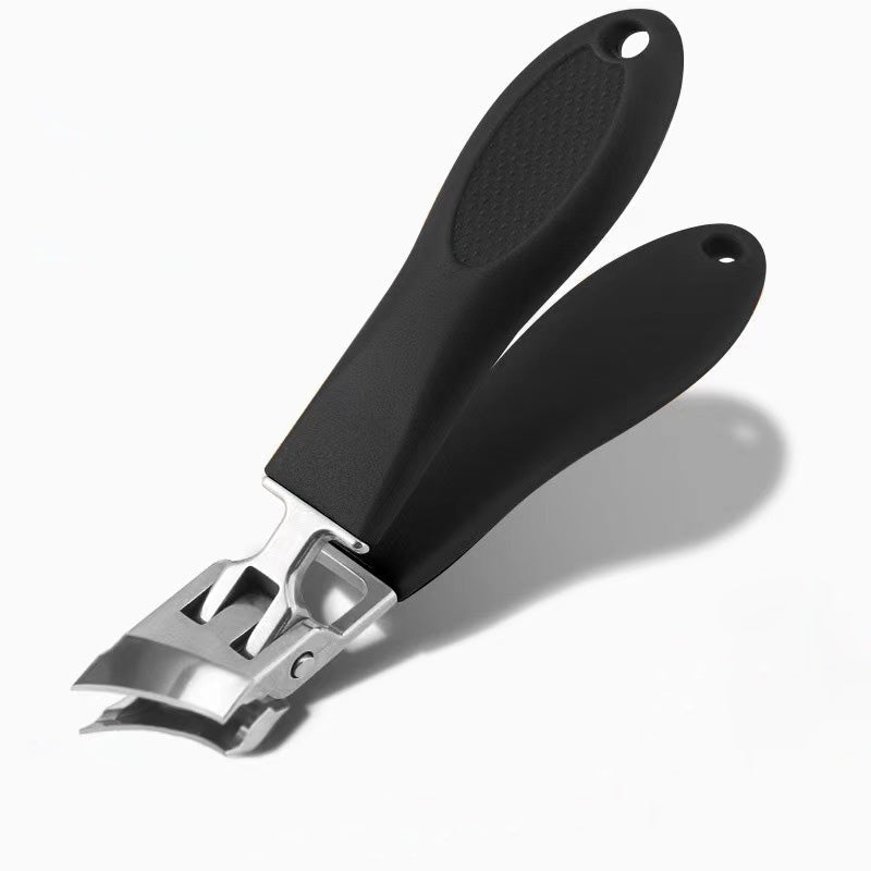 Extra breiter Nagelknipser mit Spritzschutz – Ergonomischer, rutschfester Griff für sauberes und präzises Schneiden