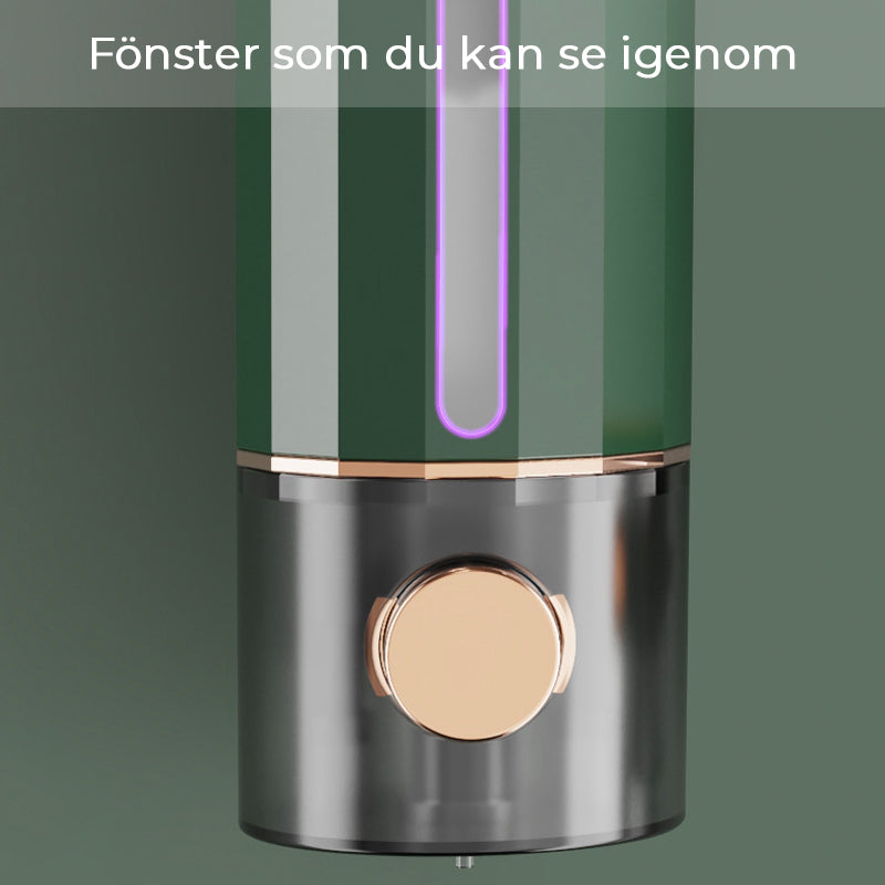Wandmontierter Seifenspender für die Dusche in Weiss/Dunkelgrün