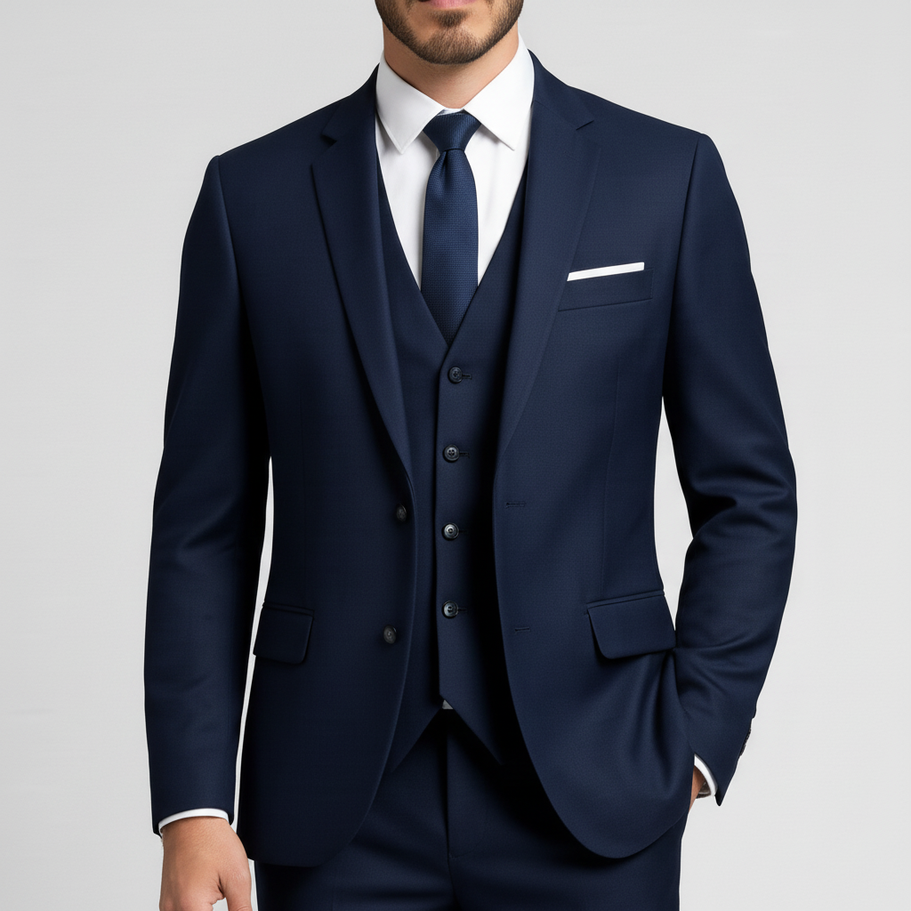 Dreiteiliger Herrenanzug mit Weste – Eleganter Schnitt für formelle Anlässe