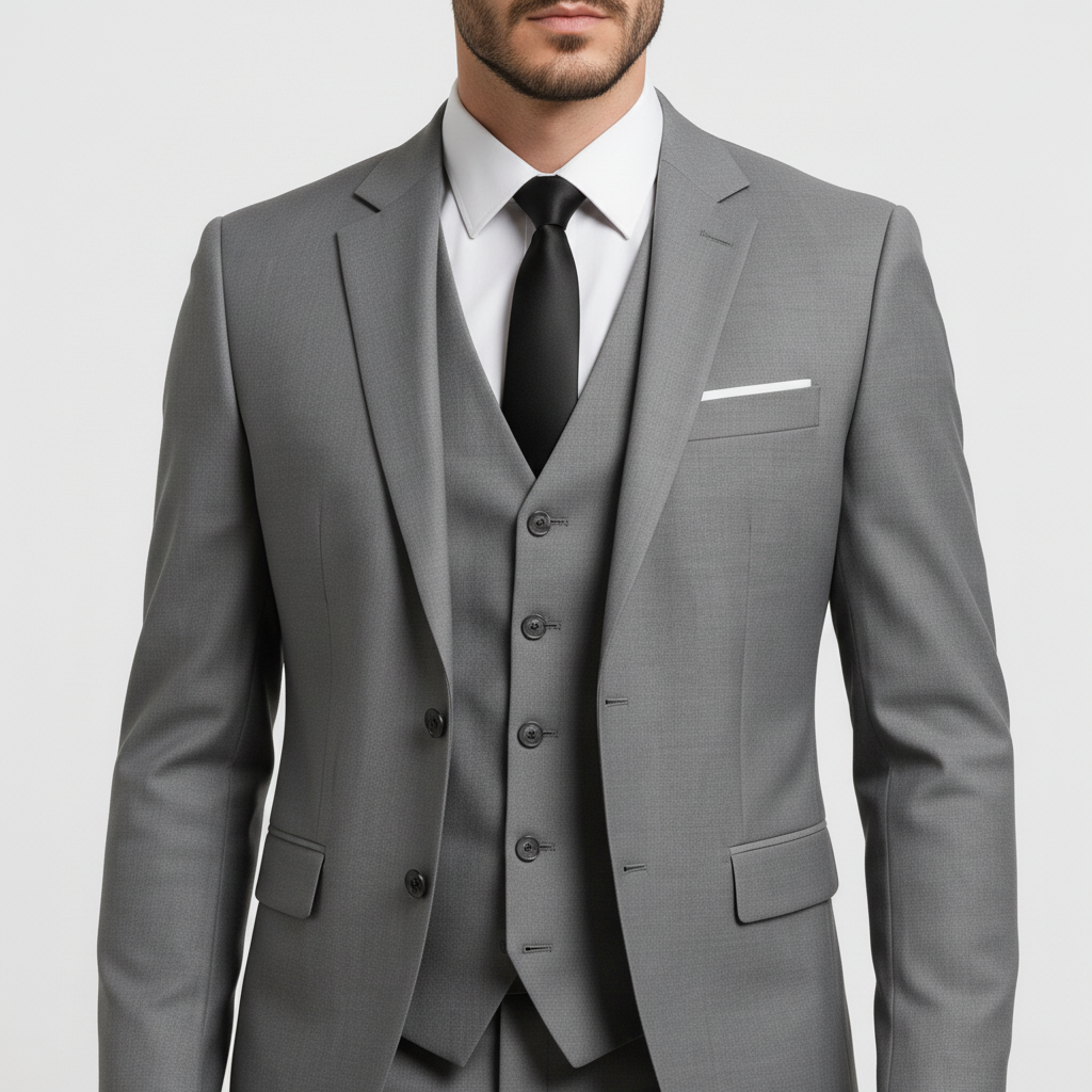 Dreiteiliger Herrenanzug mit Weste – Eleganter Schnitt für formelle Anlässe