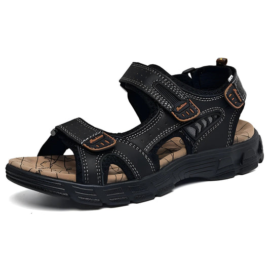 Verstellbare, bequeme Herrensandalen mit Kontrastnähten