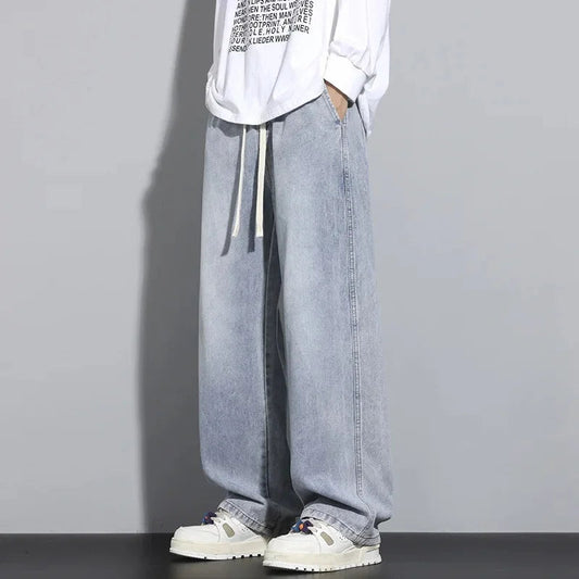 Herren Baggy-Jeans mit verstellbarem Kordelzug für die Freizeit